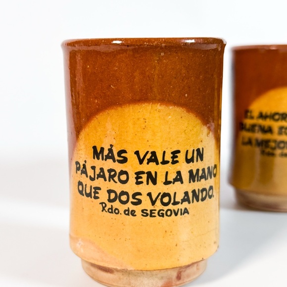 Set of 4 Vintage Spanish Souvenir Mugs – Segovia – Hand-Painted Proverbs - Picture 2 of 10
